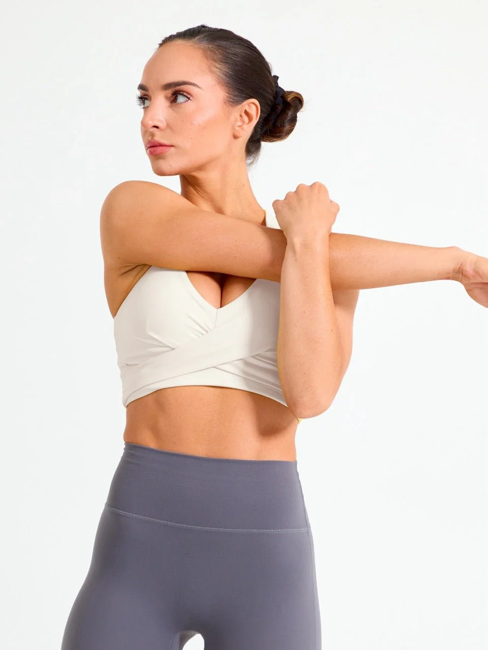 Candy Wrap Sports Bra - Oatmilk - Image 2