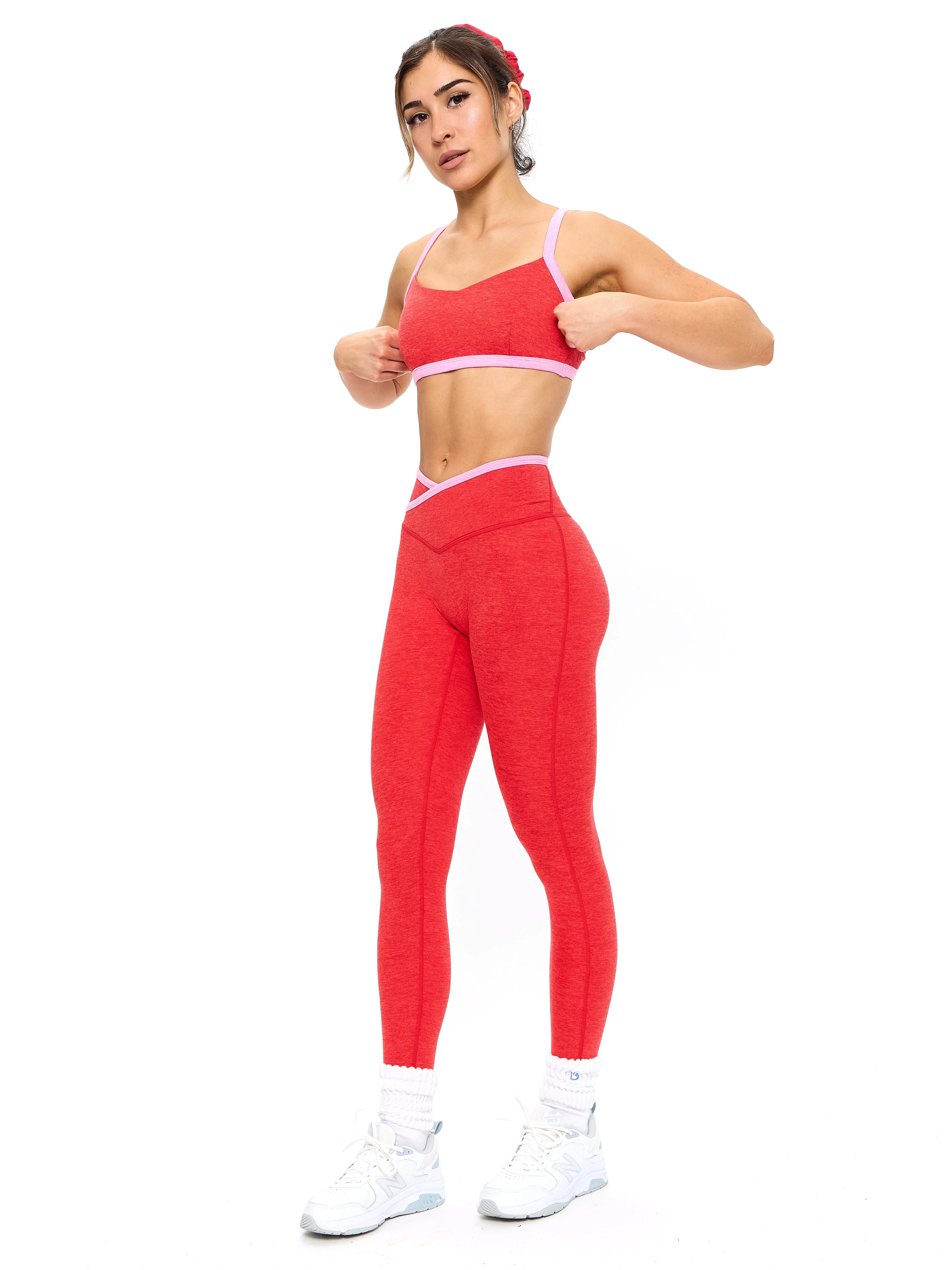 Dream Heather Contrast Legging - Salsa Red - Image 2