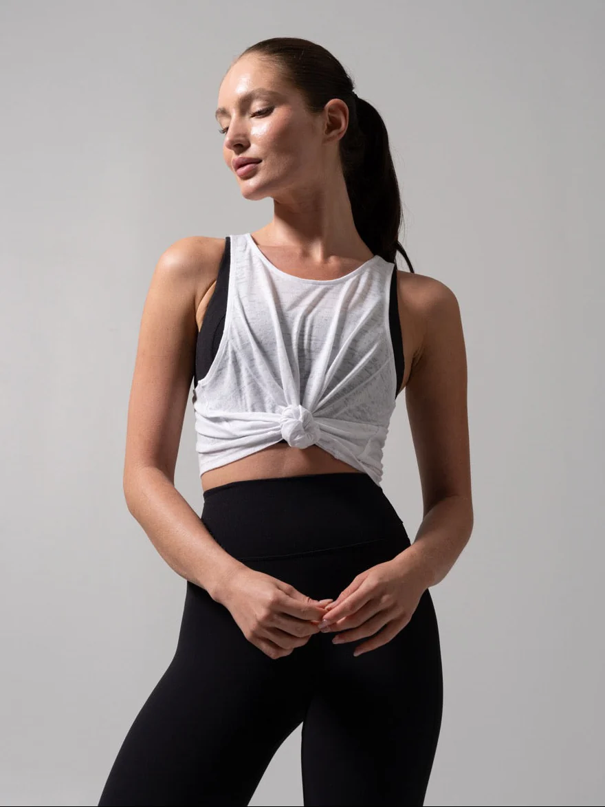 Go With The Flow Hip Tank - White