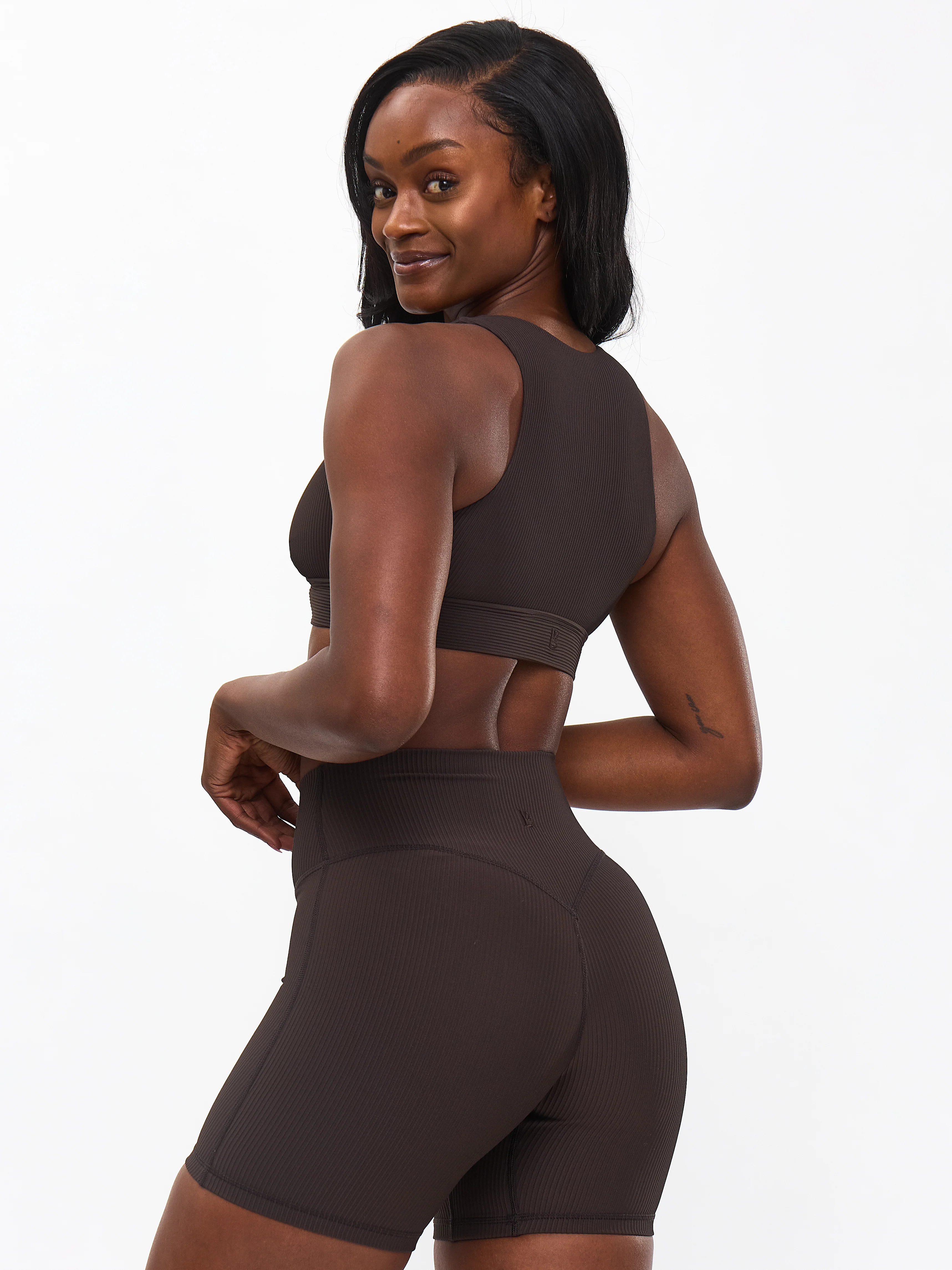 Material Girl Ribbed Short 6" - Cold Brew - Image 2