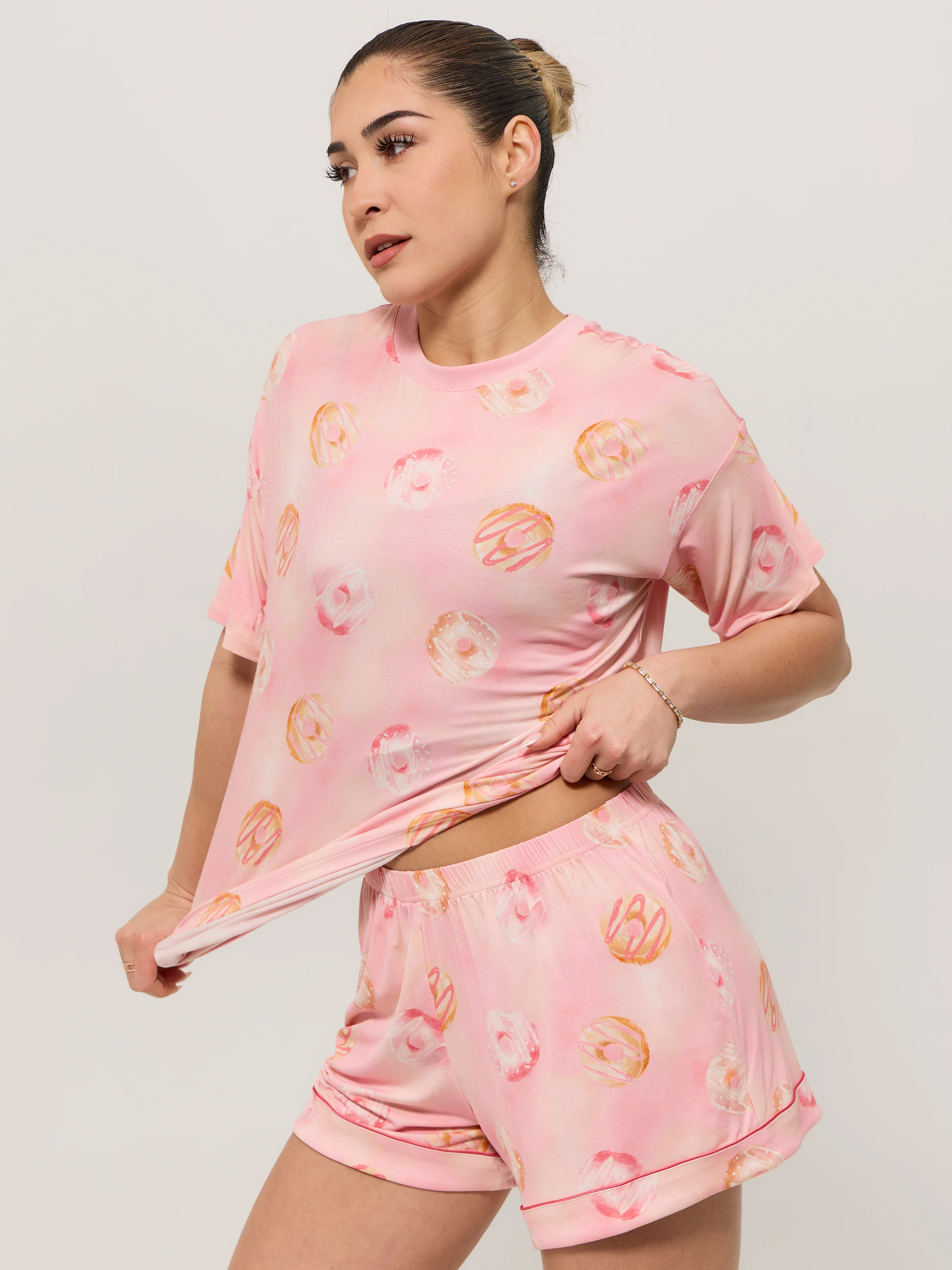Pajama Tee Shirt - Donut Print - Image 2