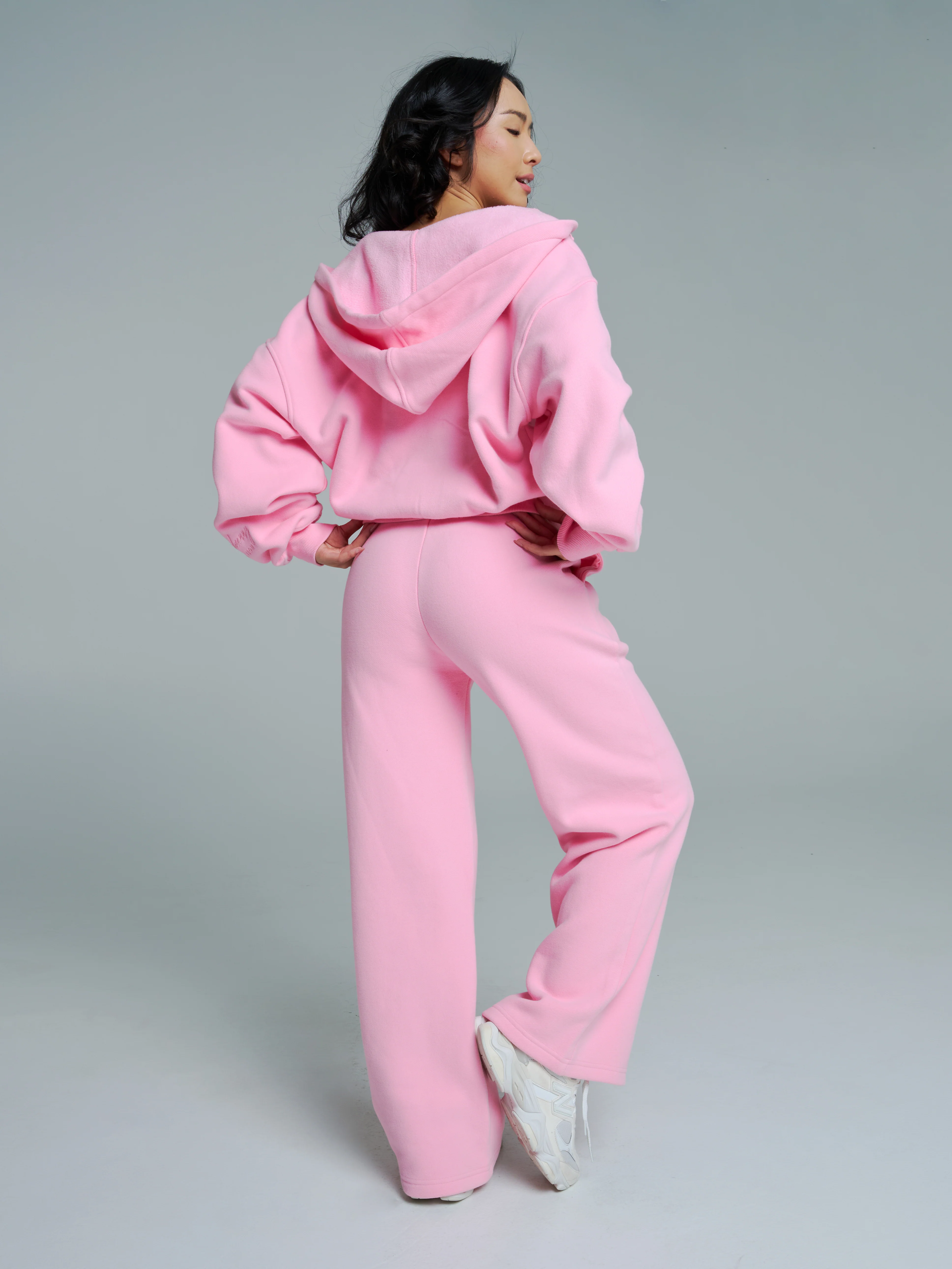 Plush Fleece Zip Hoodie - Plastic Pink - Image 3