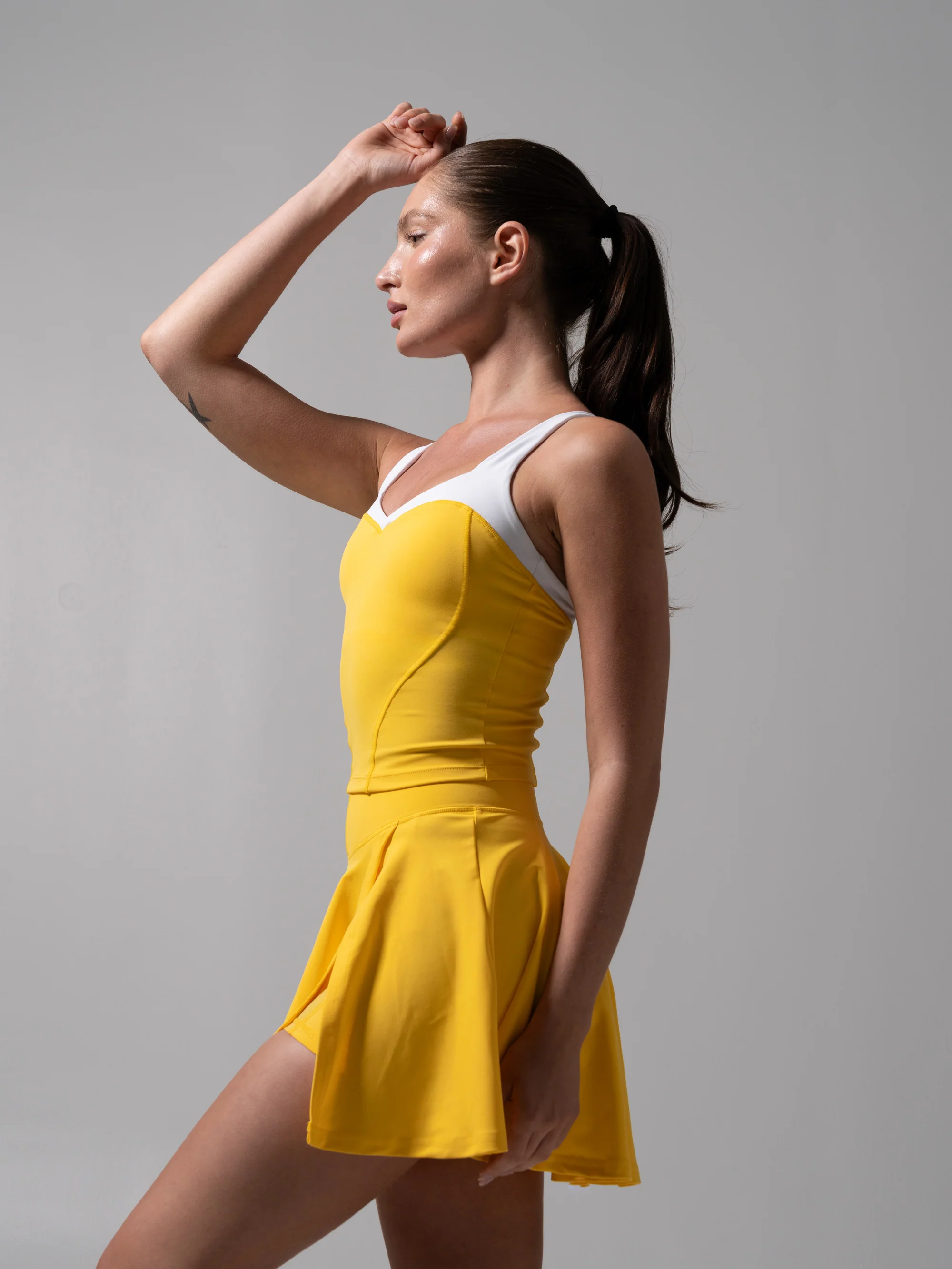 Served Waist Tank - Pineapple and White - Image 4