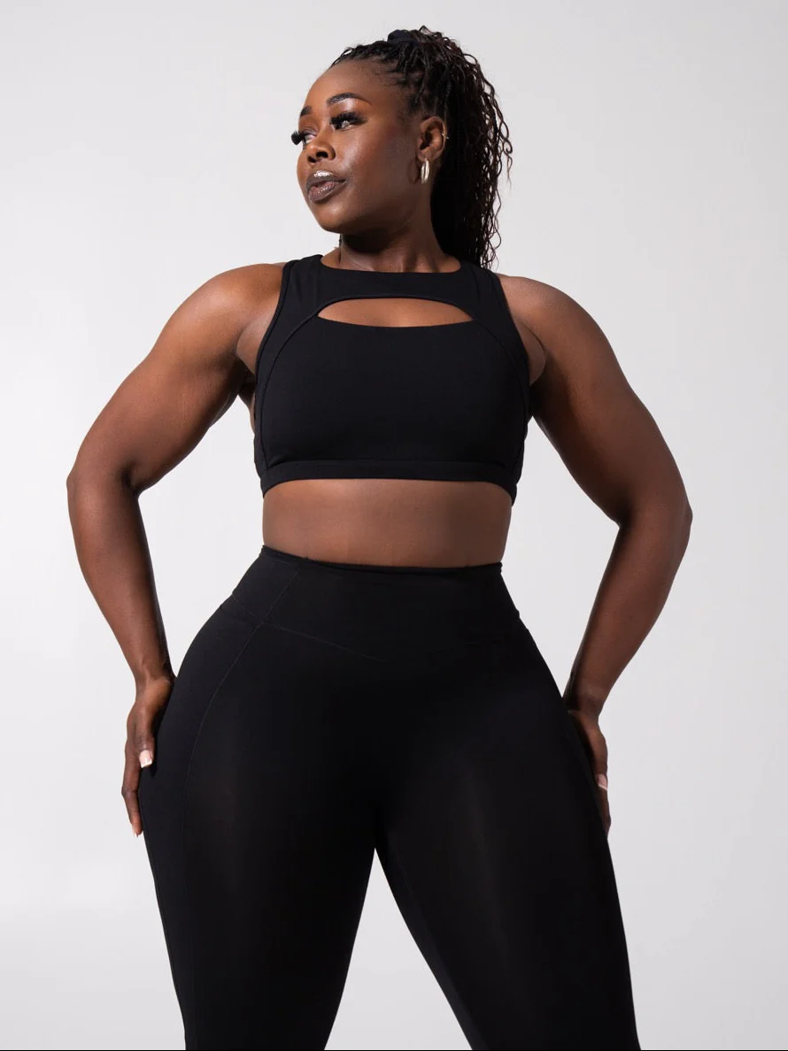 Sprint Her Sports Bra - Onyx Black - Image 2