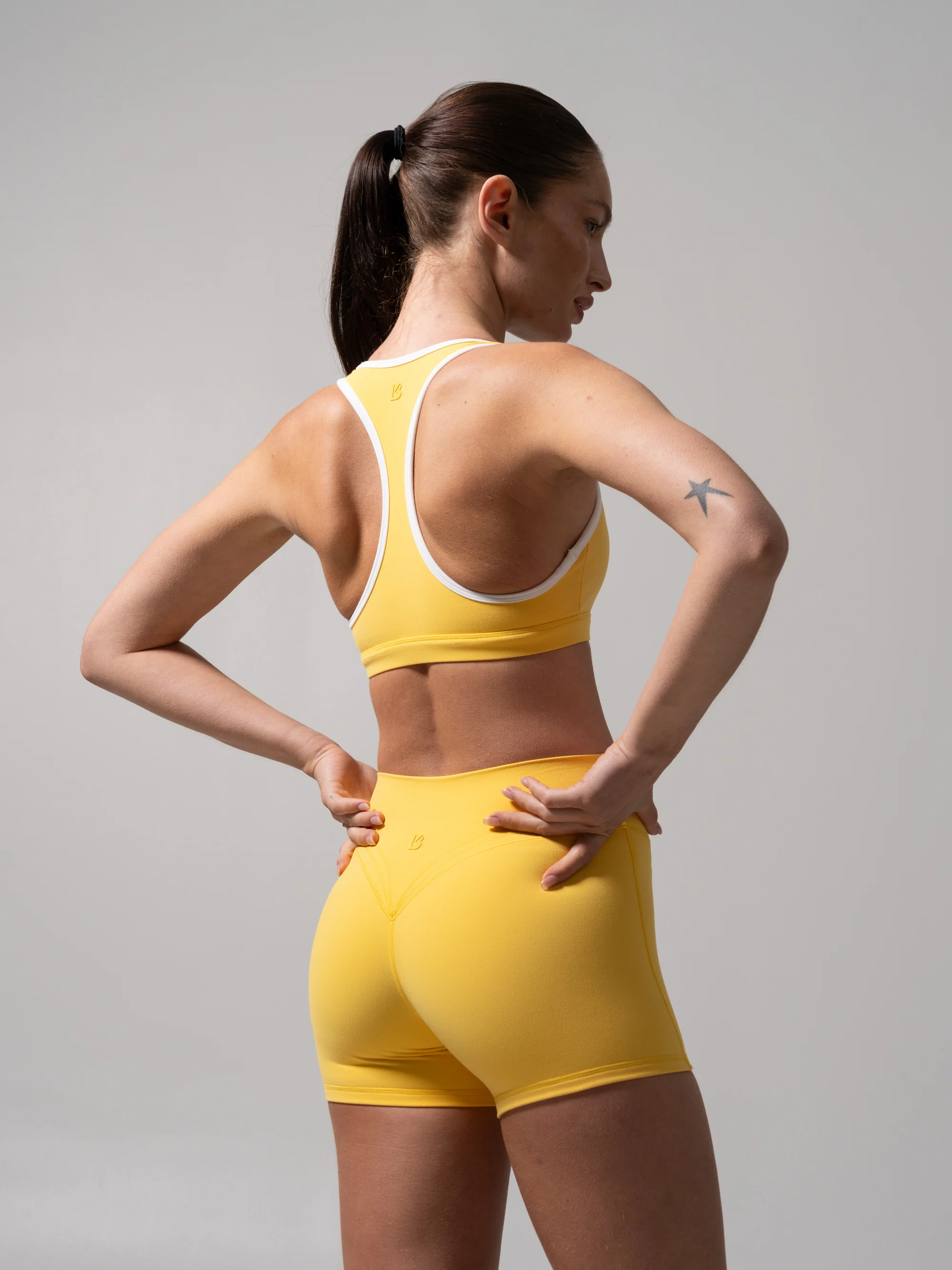 Sweetheart Nubre Sports Bra - Yellow and White - Image 4