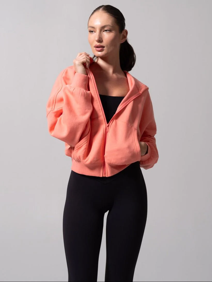 Threads Waist Zip Hoodie - Sorbet