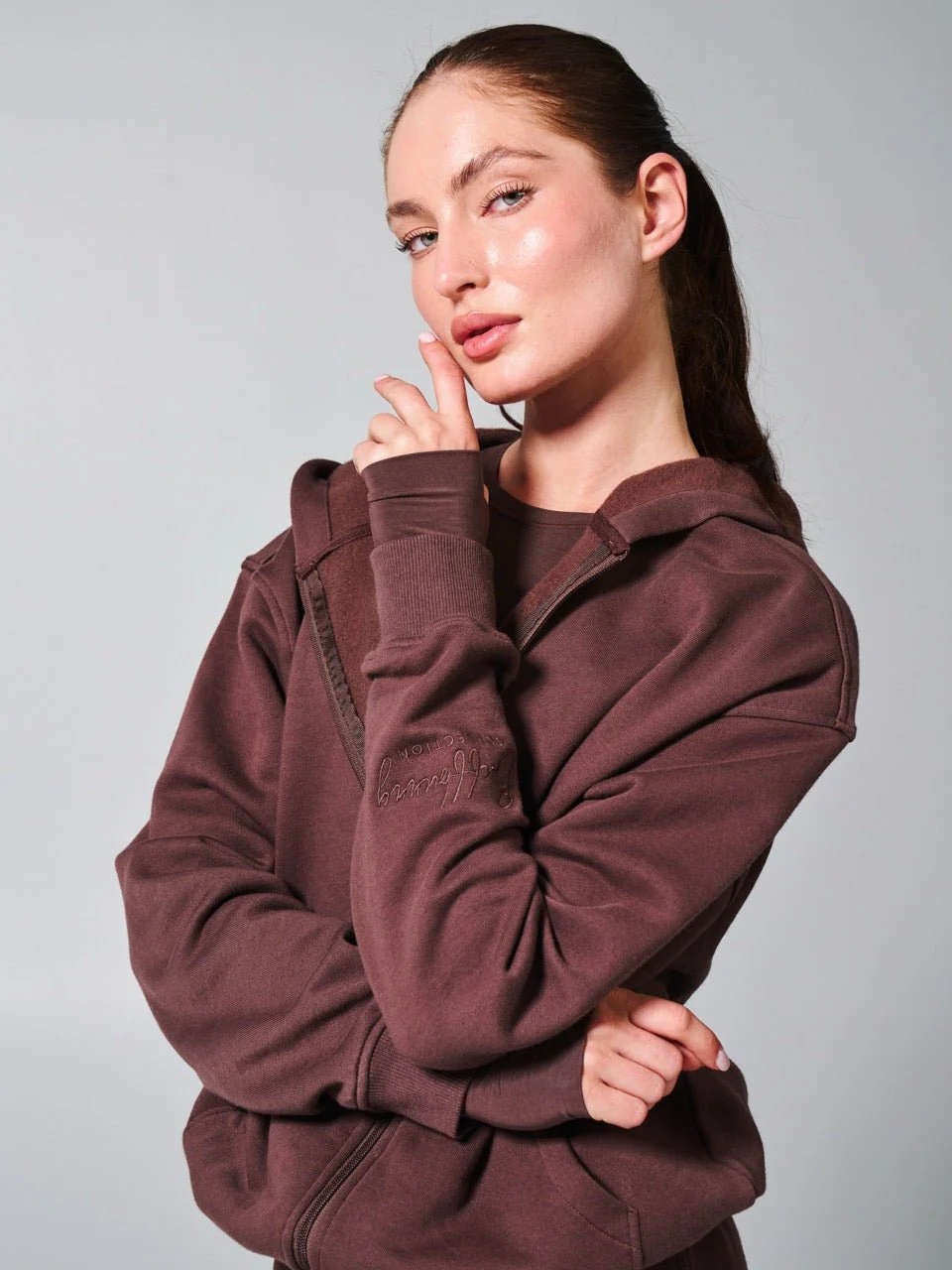 Threads Zip Hoodie - Espresso